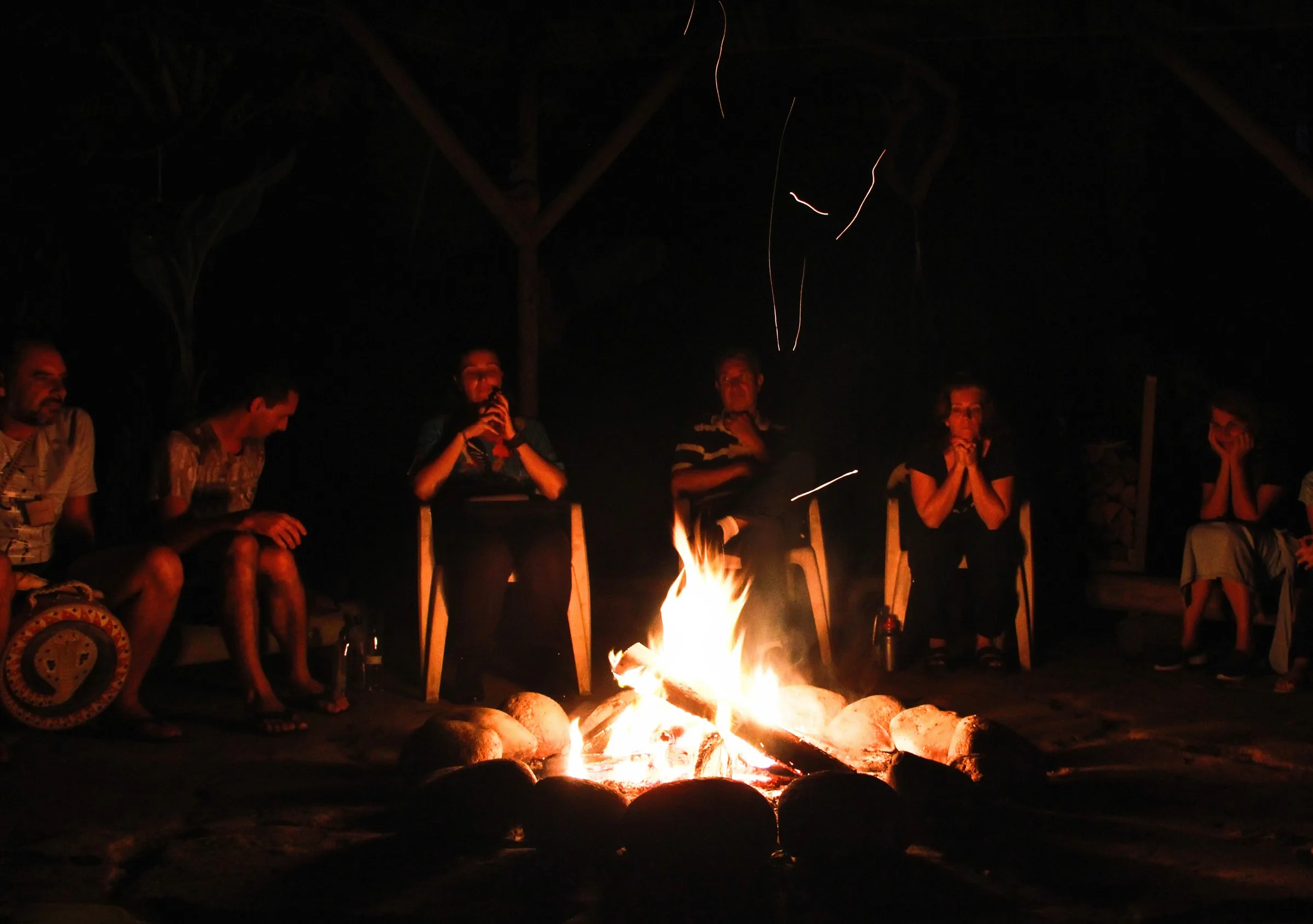 Espaço do fogo coberto