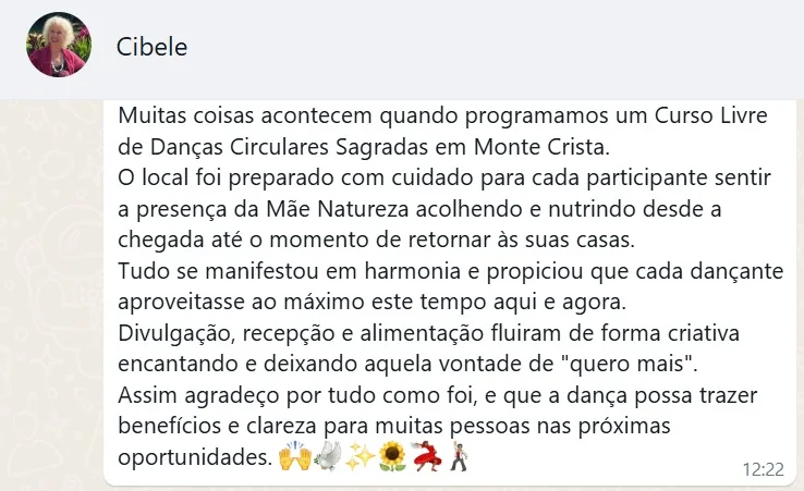 Depoimento de Cibele sobre Monte Crista