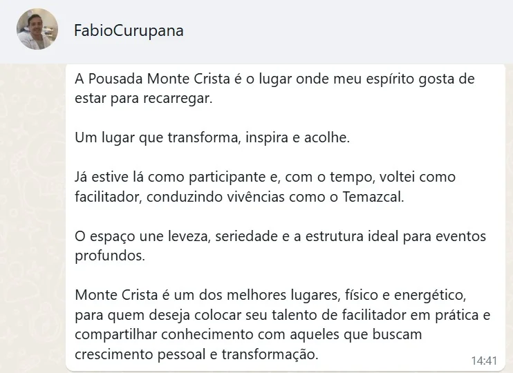 Depoimento de Fábio Curupana sobre Monte Crista